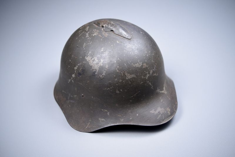 WWII SOVIET RUSSIAN SSh 36 HELMET w/COMPLETE SOCK LINER &amp; CHINSTRAP