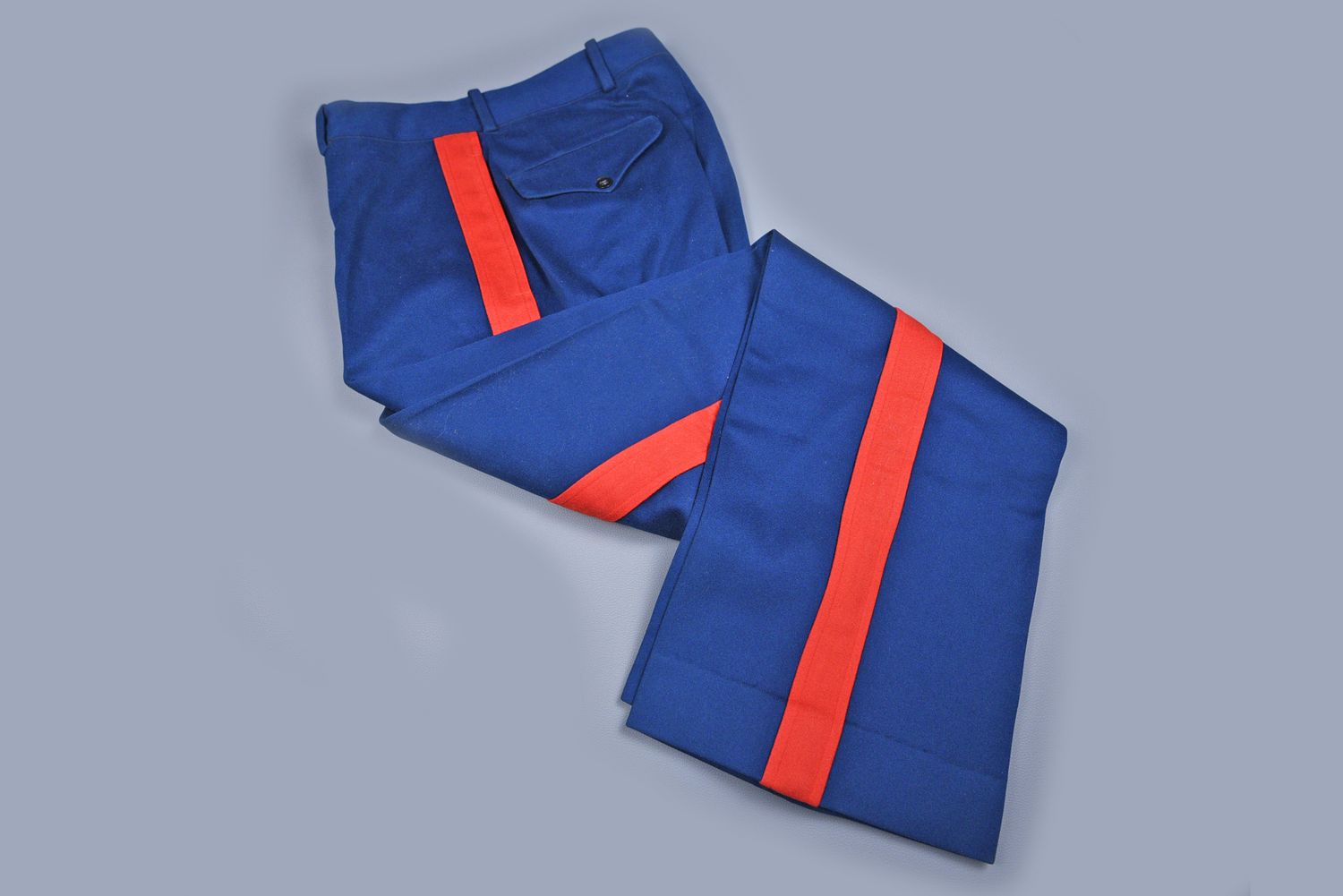 pre-WWII U.S. MARINE CORPS NCO DRESS BLUE TROUSERS – NAMED & 1937 DATED pre-WWII U.S. MARINE CORPS NCO DRESS BLUE TROUSERS – NAMED & 1937 DATED