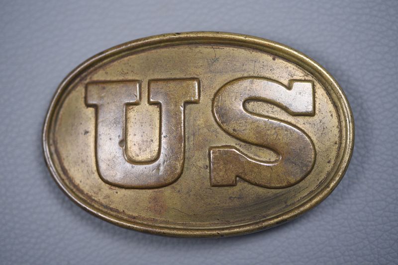 CIVIL WAR U.S. OVAL BELT BUCKLE w/PUPPY PAWS - NON-DUG
