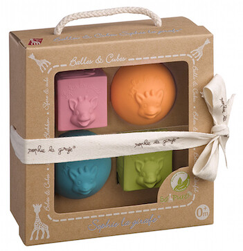 Sophie la girafe Set of 2 balls and 2 cubes