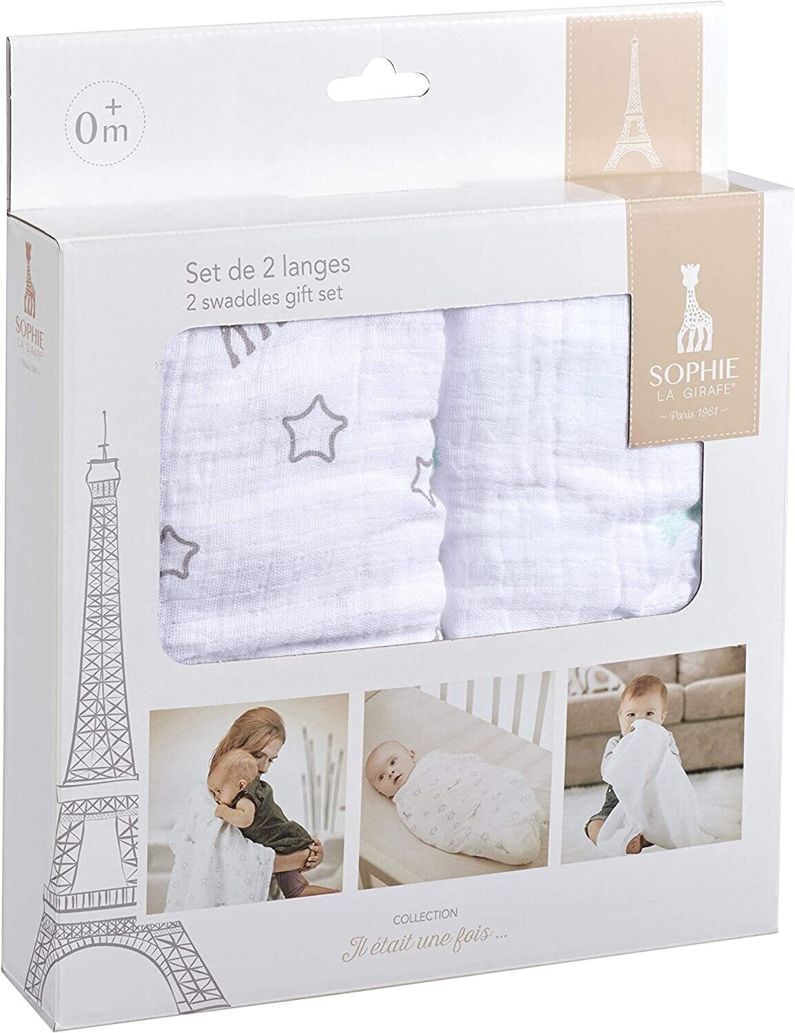 Sophie la girafe Set of 2 large swaddles