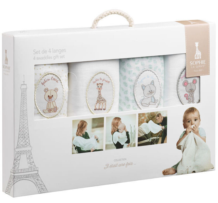 Sophie la girafe Set of 4 swaddles