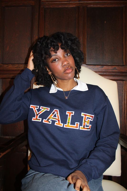 Yale Kente Sweatshirt Blue Small