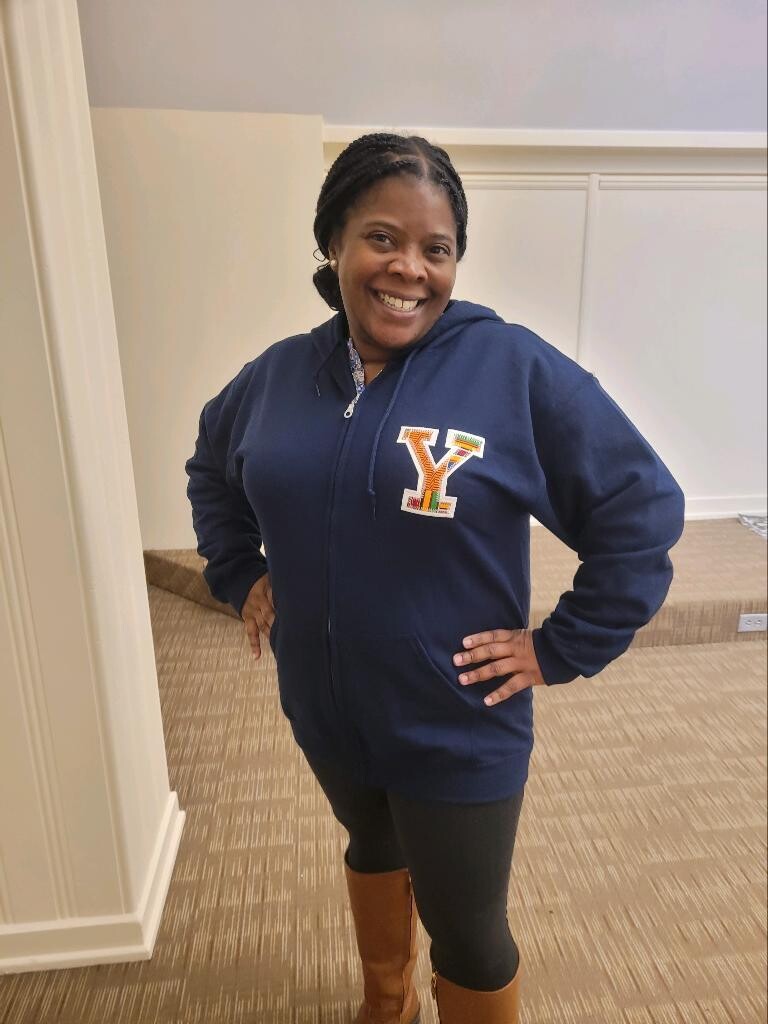 Kente "Y" Hoodie Navy (Adult)