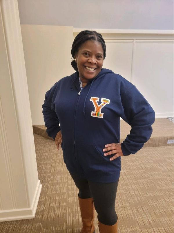 Kente "Y" Hoodie Navy (Adult)
