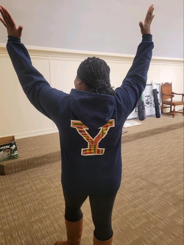Kente "Y" Hoodie XL; Black