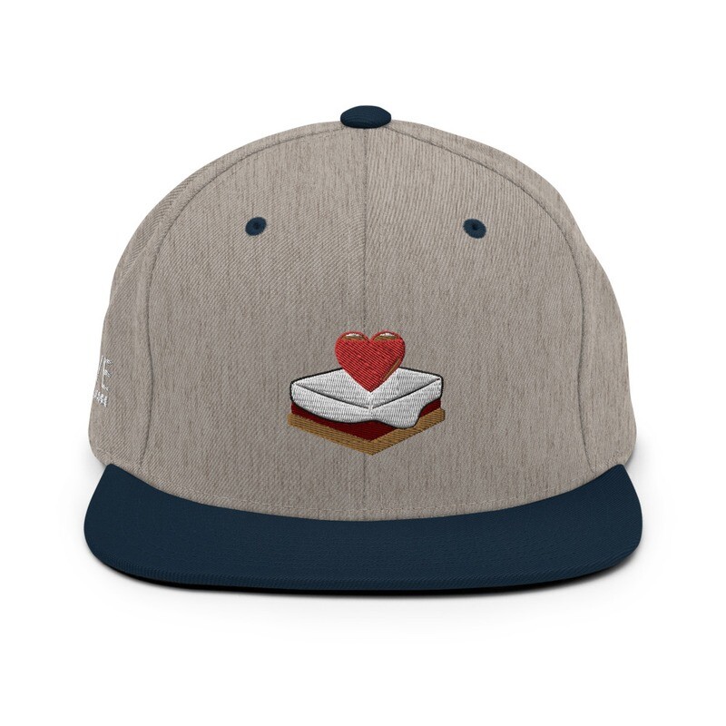 S&#39;mores Amore Snapback Hat (Heather Gray/Navy Blue)
