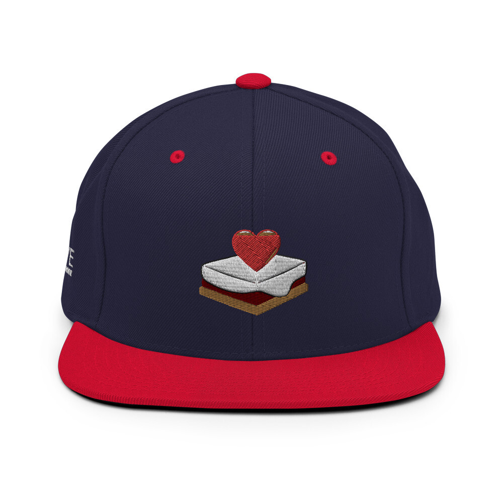 S&#39;mores Amore Snapback Hat (Navy Blue/Red)