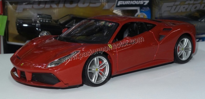 1:24 Ferrari 488 GTB 2015 Rojo Bburago Burago En Display / A Granel