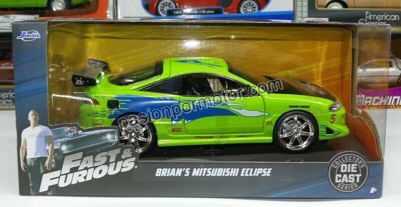 1:24 Mitsubishi Eclipse 1995 Verde Brian´s  Rapido Y Furioso Jada Toys C Caja