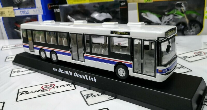 1:50 Scania OmniLink Blanco Con Graficos Metrobus Autobus Cararama