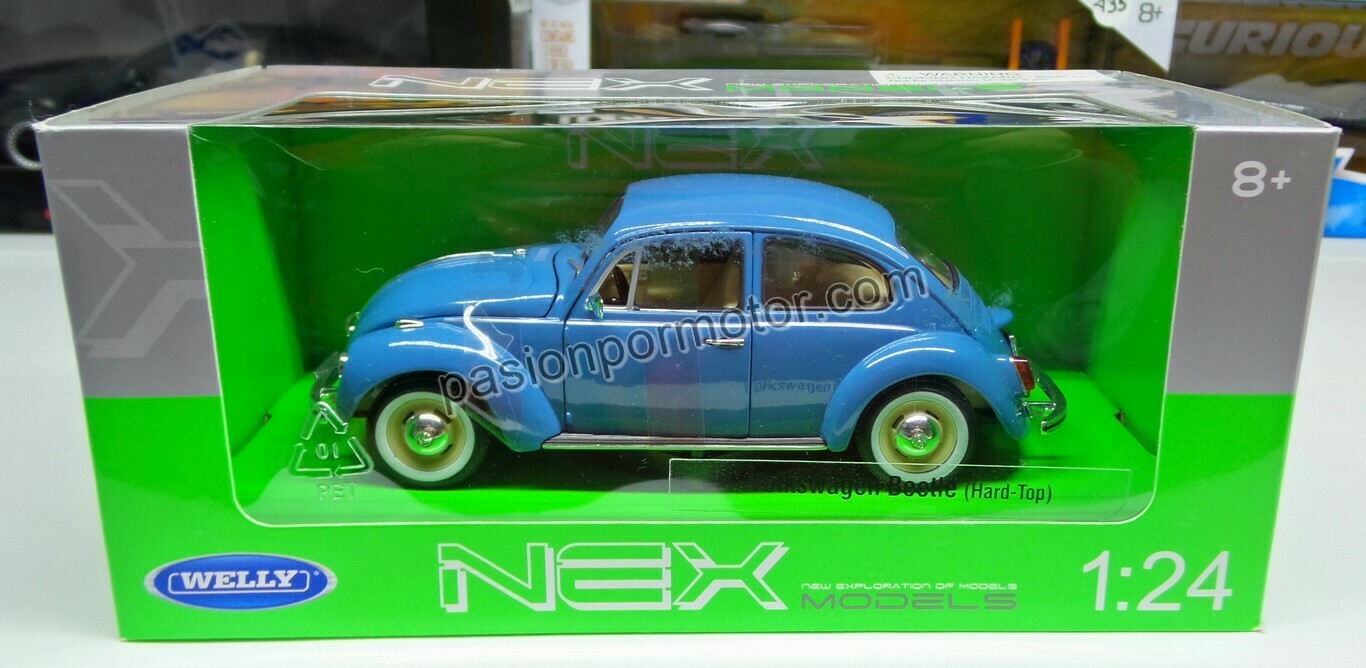 1:24 Volkswagen Beetle 1302 1972 Azul Welly C Caja