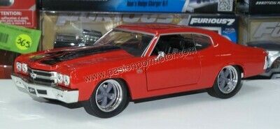 1:24 Chevrolet Chevelle SS Coupe 1970 Rojo Dom&#39;s Toretto Rapido Y Furioso 1 JADA TOYS 00131
