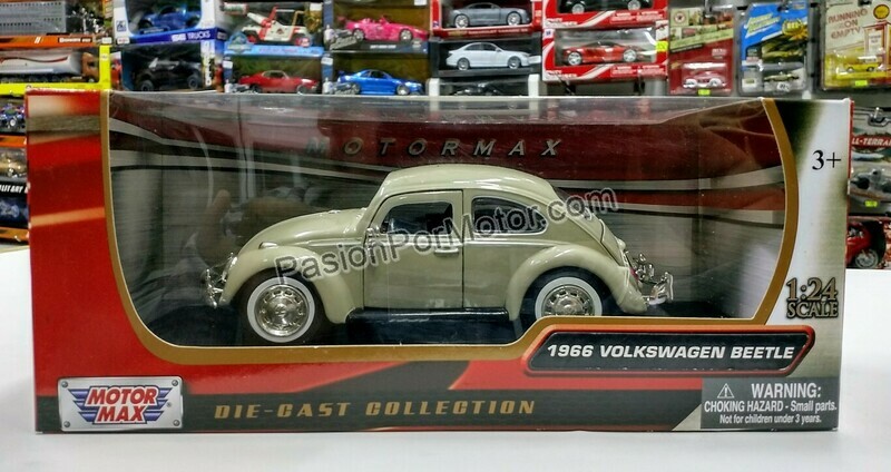 1:24 Volkswagen Beetle 1966 Beige Motor Max Vocho C Caja