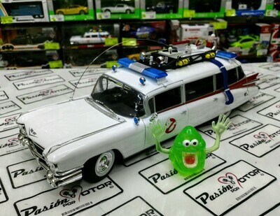 1:21 Cadillac Ambulance 1959 Ecto 1 Ghostbusters c Pegajoso Cazafantasmas AUTO WORLD 1:18