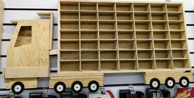 Camion Coleccionador Repisa Para Colgar, En Madera Para 49 Pz Tipo Hot Wheels 1:64
