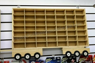 Remolque Trailer Coleccionador Repisa Para Colgar, En Madera Para 49 Pz Tipo Hot Wheels 1:64
