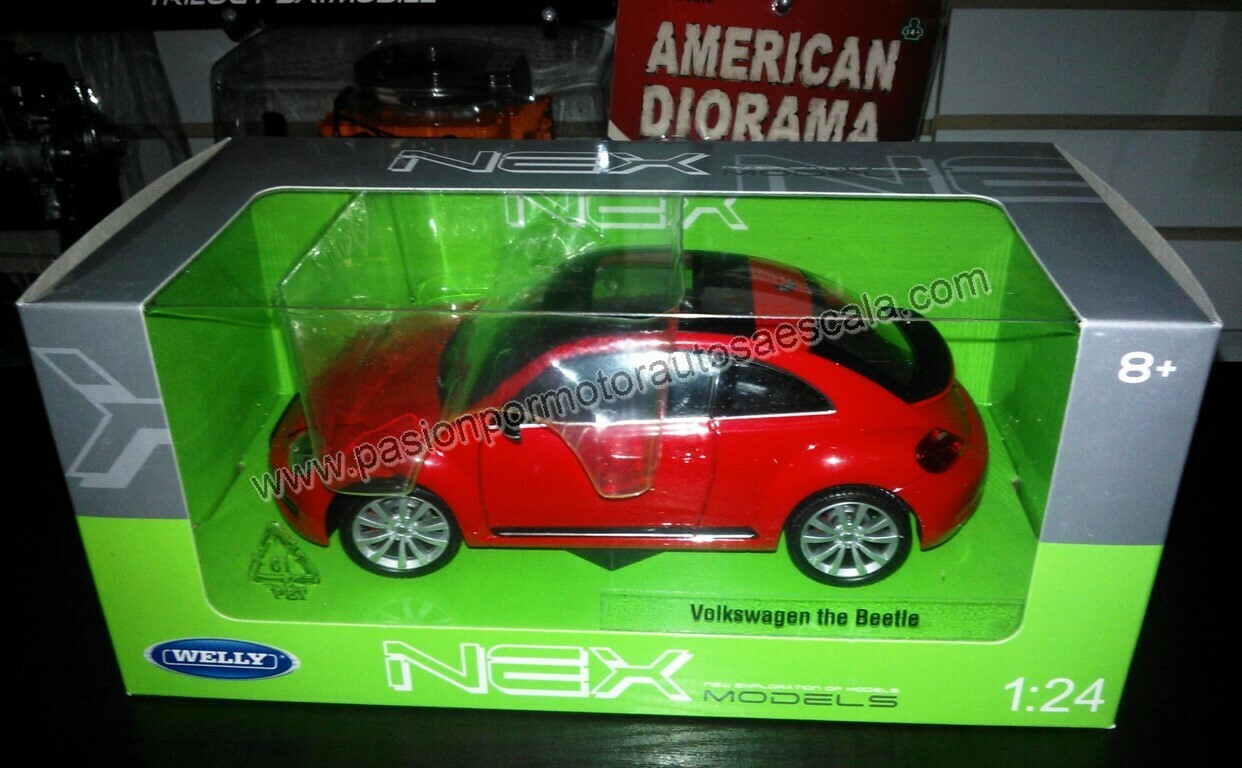 1:24 Volkswagen The Beetle 2012 Rojo Welly C Caja