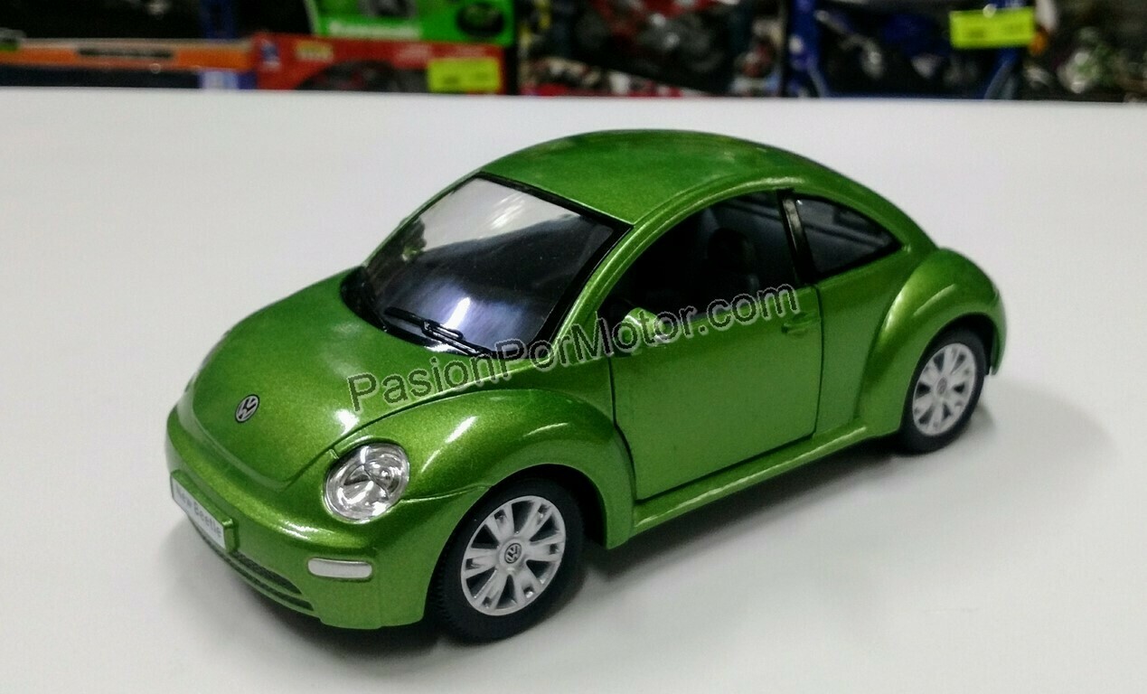 1:24 Volkswagen New Beetle 1998 Verde Kinsmart Vocho En Display / A Granel