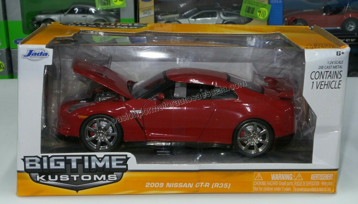 1:24 Nissan GT-R R35 2009 Rojo Jada Toys Big Time Kustoms C Caja