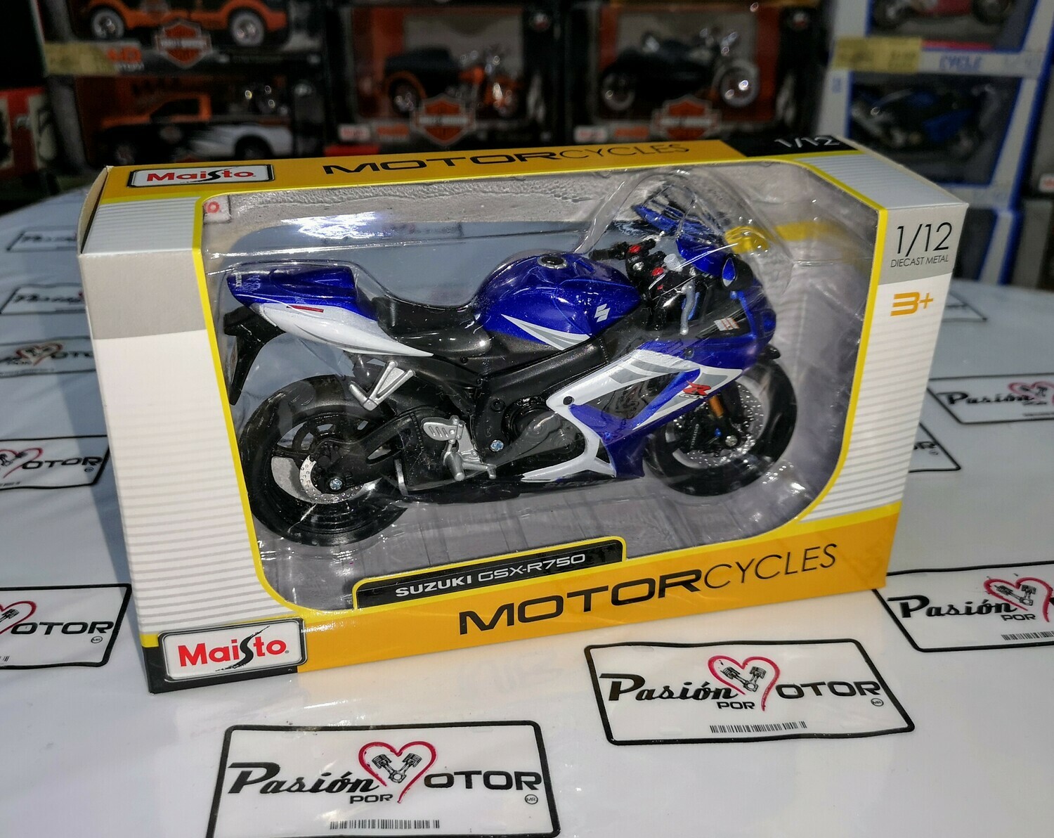 1:12 Suzuki GSX-R750 Azul Maisto Motorcycles