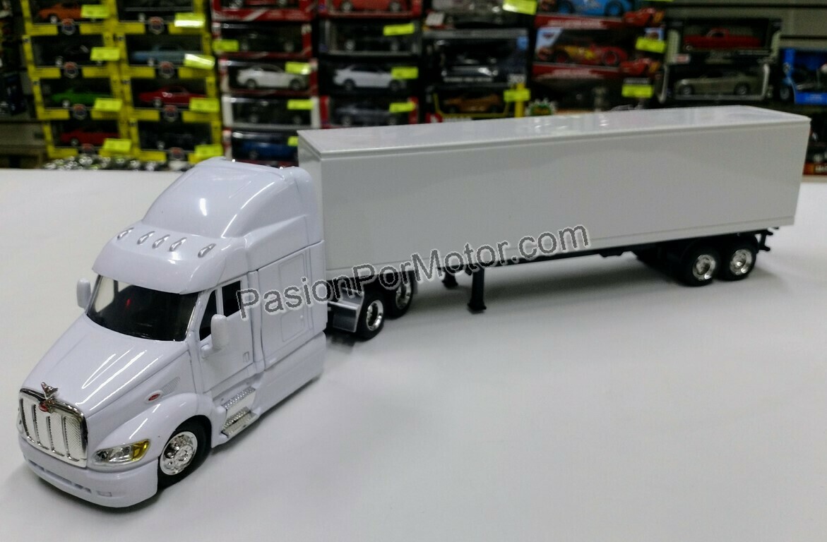 1:43 Peterbilt Model 387 1999 C Caja Seca Blanco Liso Trailer NEW RAY 00511