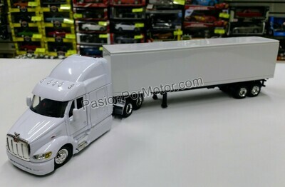 1:43 Peterbilt Model 387 1999 C Caja Seca Blanco Liso Trailer NEW RAY 00511