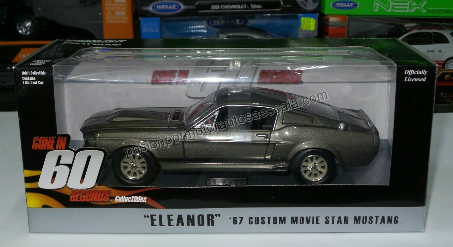 1:24 Ford Mustang Custom 1967 Eleanor 60 Segundos Greenlight Shelby