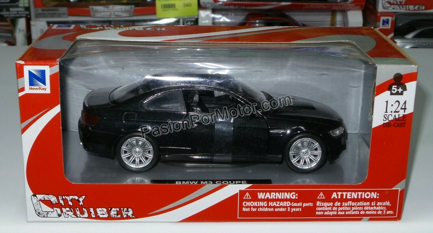 1:24 BMW M3 Coupe 2010 Negro New Ray City Cruiser C Caja