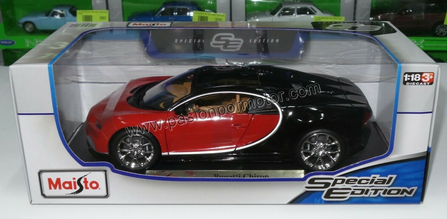 1:18 Bugatti Chiron 2016 Rojo Con Negro Maisto Special Edition
