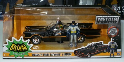 1:24 Batimovil Classic TV Series 1966 Con Figura de Batman y Robin JADA TOYS Metals DC Comics - Lincoln Futura 00681