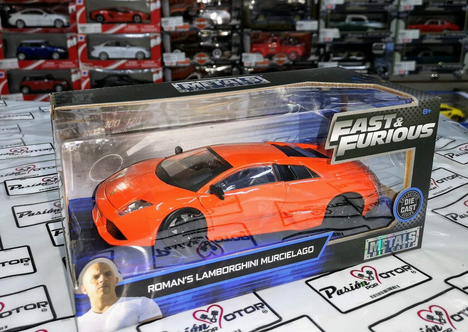 1:24 Lamborghini Murcielago Naranja Roman's Rapido Y Furioso 8 Jada Toys En Caja