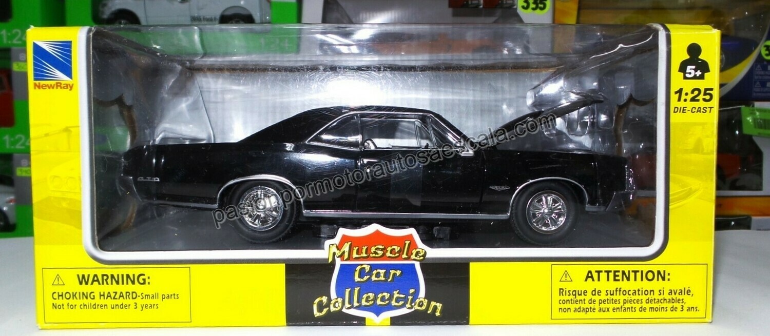 1:25 Pontiac GTO 1966 Negro New Ray Muscle Car Collection C Caja 1:24