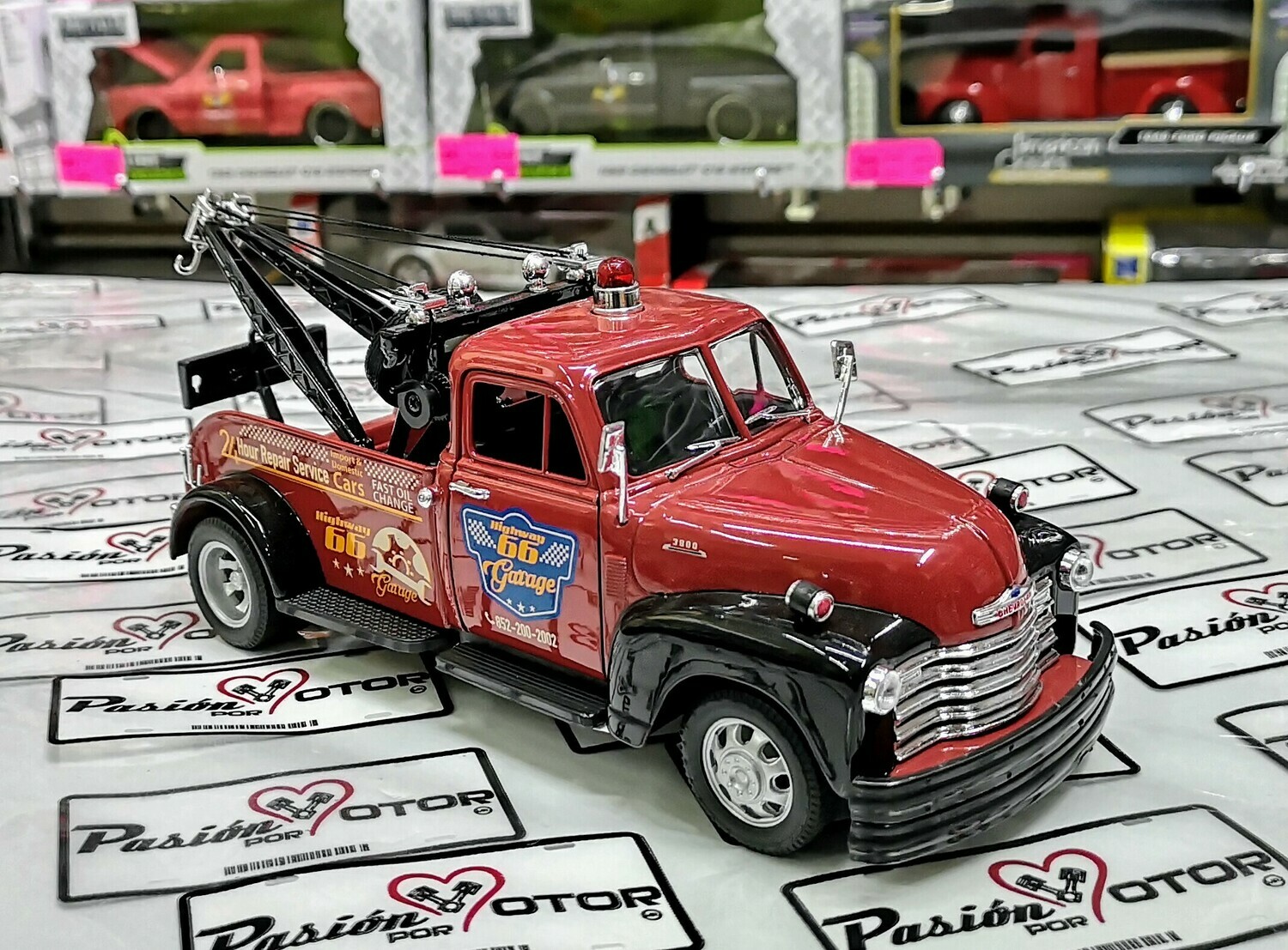 1:24 Chevrolet Pick Up 1953 Grua Tow Truck Rojo y Negro Welly En ...