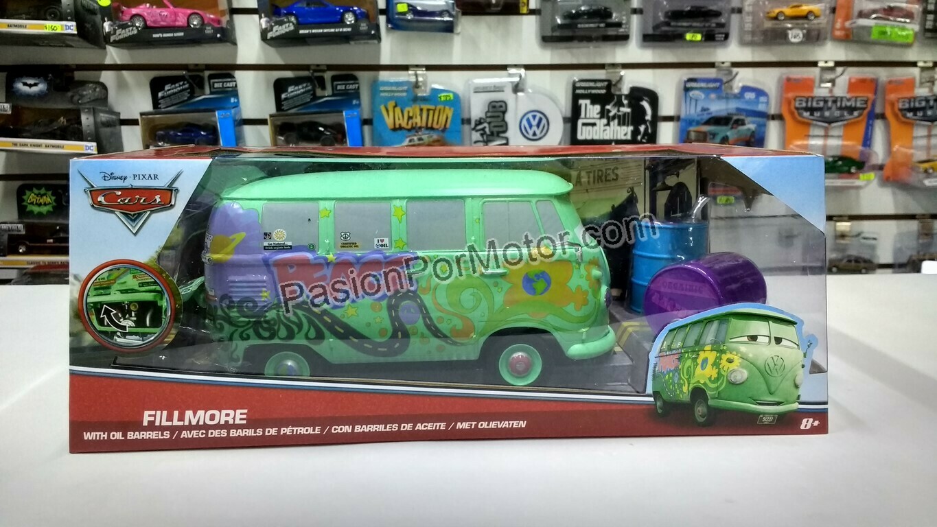 1:24 Volkswagen Bus Combi Fillmore Con Tambos Cars Jada Toys Metals Disney En Caja