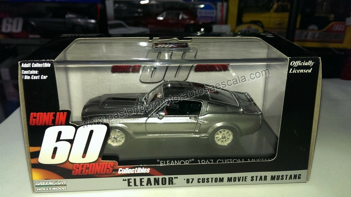 1:43 Ford Mustang Custom 1967 Eleanor 60 segundos Gone In 60 Seconds Greenlight Shelby GT500