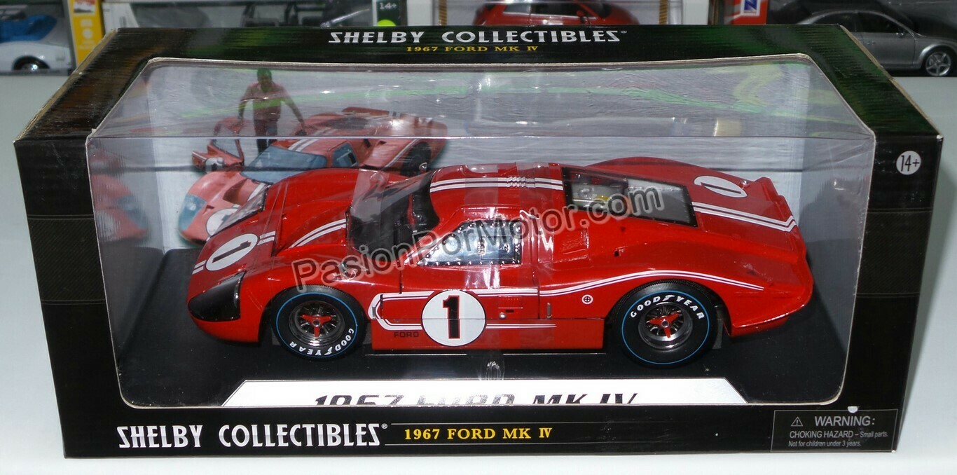1:18 Ford GT40 MK IV 1967 Rojo Dorso 1 Shelby Collectibles Cars Le Mans
