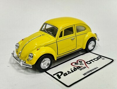 5 Pulgadas/ 1:32 Volkswagen Beetle 1967 Amarillo De Fricción KINSMART En Display / a Granel 00992