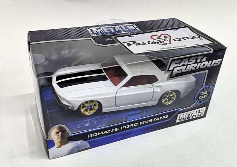 1:32 Ford Mustang 1969 Blanco Roman´s Jada Toys Rapido y Furioso 6 En Caja