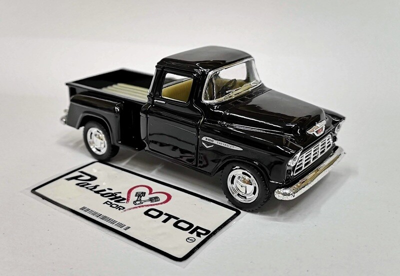 5 Pulgadas / 1:38 Chevrolet 3100 Stepside Pick Up 1955 Negro KINSMART En Display a Granel 1:32 02772