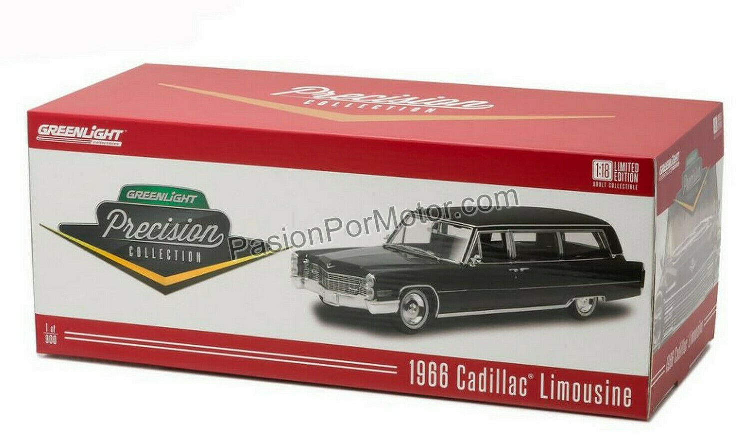 1:18 Cadillac Limousine 1966 Negro Carroza Funebre Greenlight - Precision
