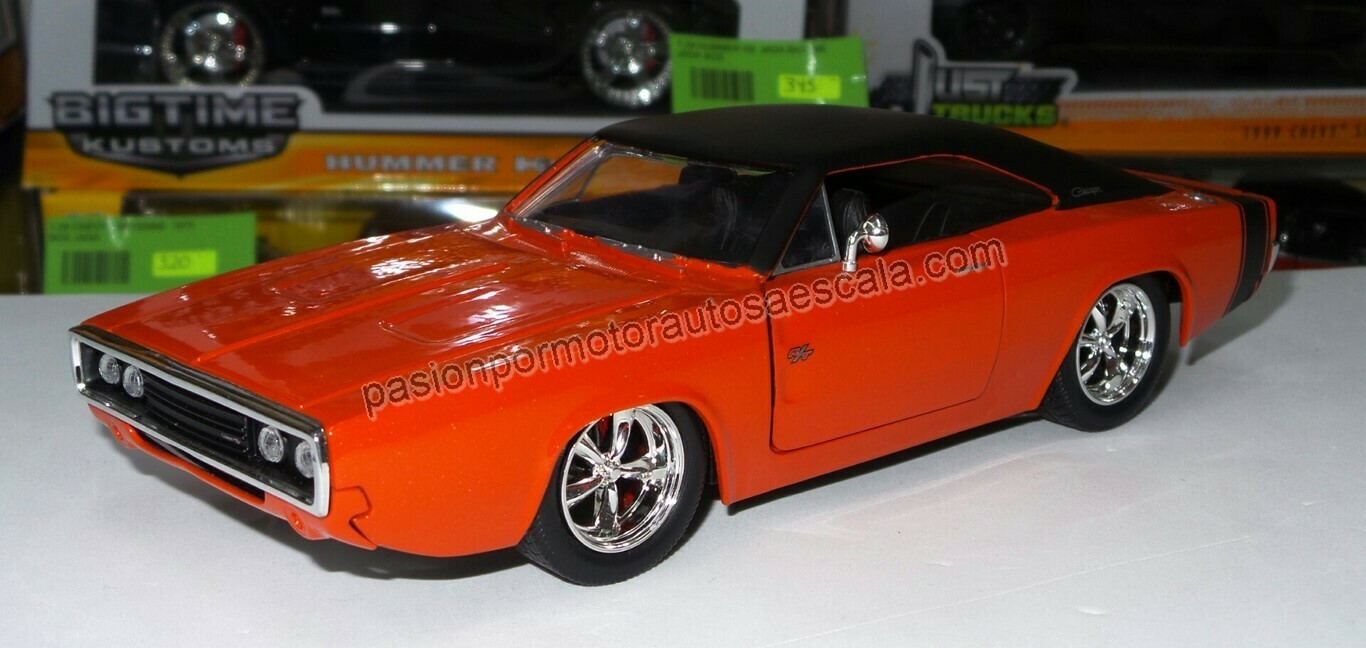 1:24 Dodge Charger R/T 1970 Naranja Jada Toys Big Time Muscle En Display / A Granel
