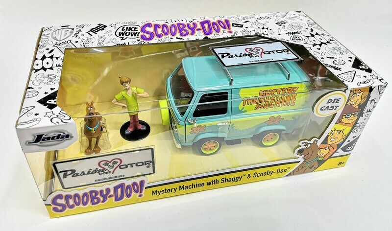1:24 The Mystery Machine - Maquina del Misterio con Figuras de Shaggy & Scooby Doo Jada Toys Hollywood En Caja