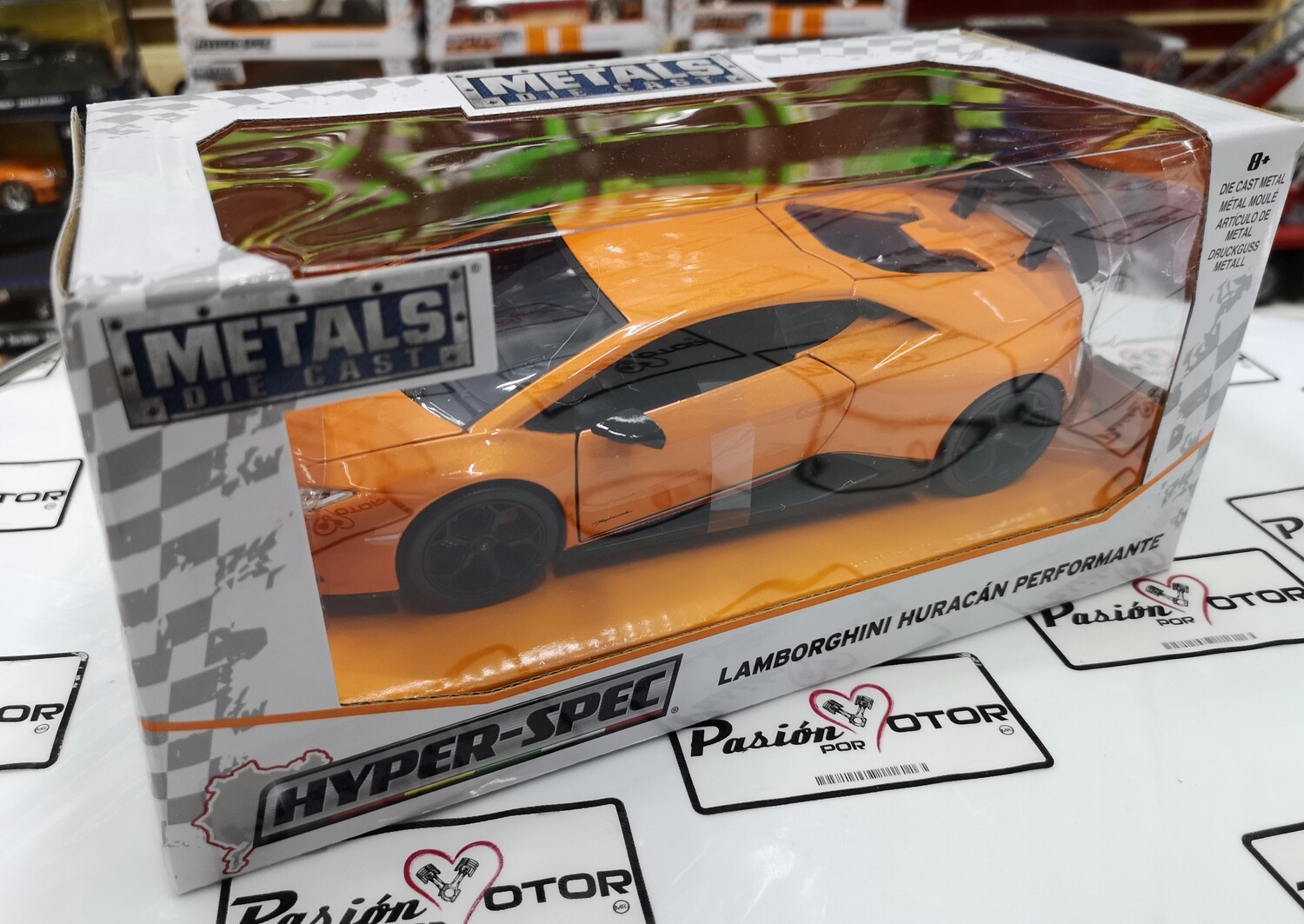 1:24 Lamborghini Huracán LP640-4 Performante 2017 Naranja Jada Toys Hyper Spec En Caja