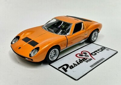5 Pulgadas / 1:34 Lamborghini Miura P400 SV Coupe 1971 Naranja KINSMART En Display a Granel 1:32