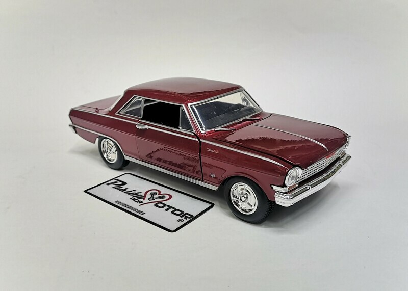1:25 Chevrolet Nova Coupe SS 1964 Rojo New Ray Muscle Car Collection C Caja