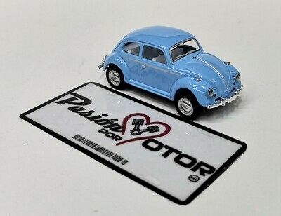 1:64 Volkswagen Beetle Sedan 1967 Azul Pastel Friccion KINSMART En Display a Granel 01540