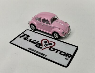 1:64 Volkswagen Beetle Sedan 1967 Rosa Pastel Friccion KINSMART En Display a Granel 01542