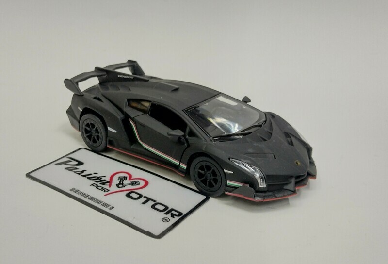 Kinsmart 1:36 Lamborghini Veneno 2013 Negro Mate Coupe Display a Granel 1:32