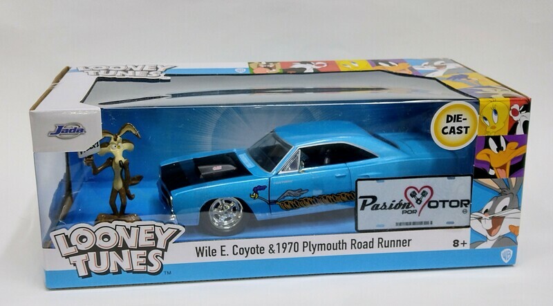 Jada Toys	1:24	Plymouth	Road Runner Coupe 440	C Figura Wile E. Coyote 1970 Azul Hollywood Rides Looney Tunes Con Caja
